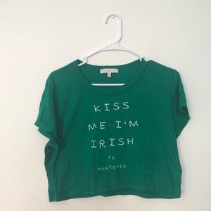 NWOT Urban Outfitters kiss me I’m Irish crop top